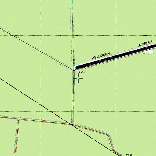 Topographic Map of Welbourn Airport (historical), NC