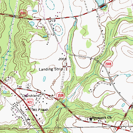Topographic Map of Stewart Airport (historical), NC