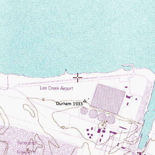 Topographic Map of Lee Creek Airport, NC