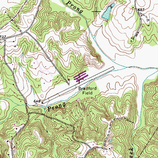 Topographic Map of Bradford Field, NC