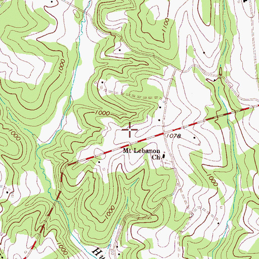 Topographic Map of Clute's Hilltop Airport, NC