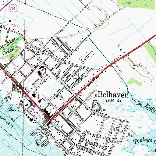 Topographic Map of Pungo District Hospital Airport, NC