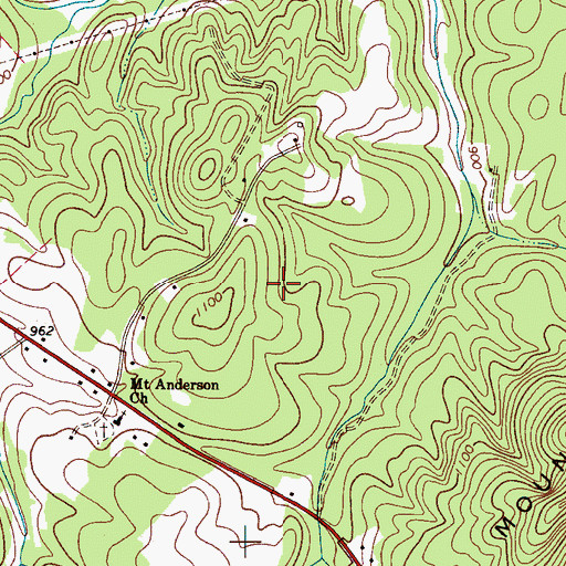 Topographic Map of Little Mountain Airport, NC