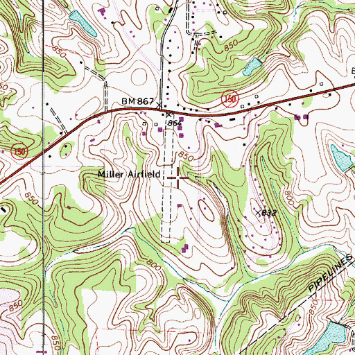 Topographic Map of Miller Air Park, NC