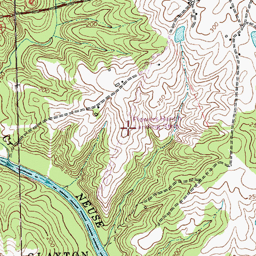 Topographic Map of Flowers Ranch Airport (historical), NC