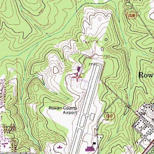 Topographic Map of Mid-Carolina Regional Airport, NC