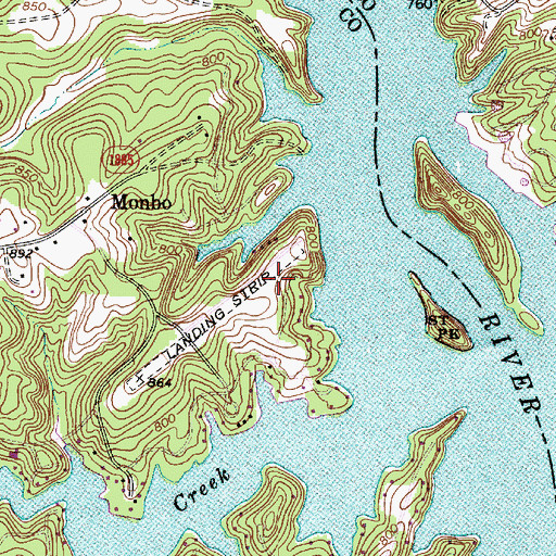 Topographic Map of Long Island Airport, NC