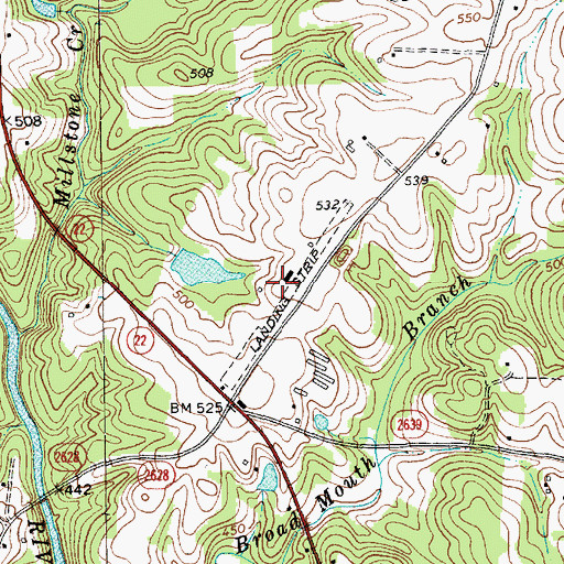 Topographic Map of Allen Airport (historical), NC