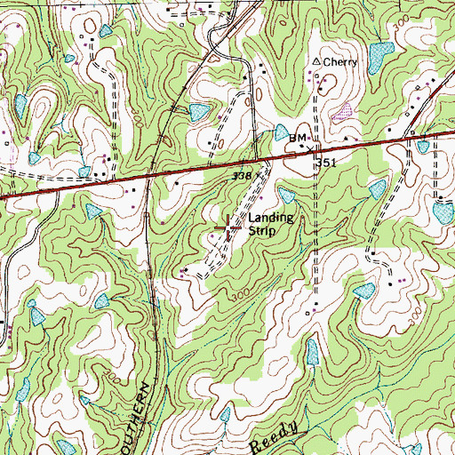Topographic Map of Deck Airpark, NC