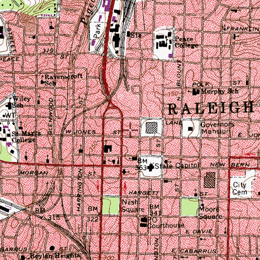 Topographic Map of Administration Building Helispot Airport, NC