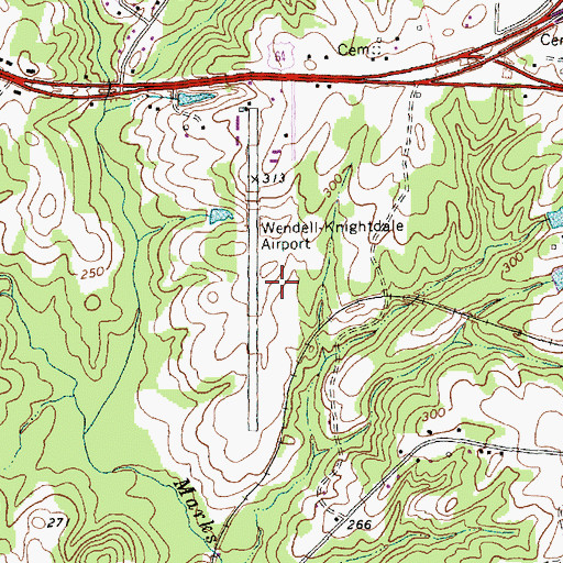 Topographic Map of Raleigh East Airport, NC