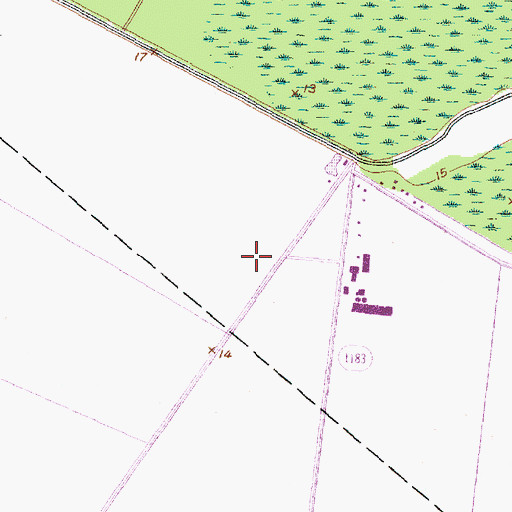 Topographic Map of First Colony Farms Airport (historical), NC