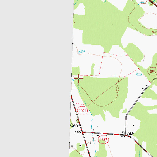 Topographic Map of Wood Airport (historical), NC