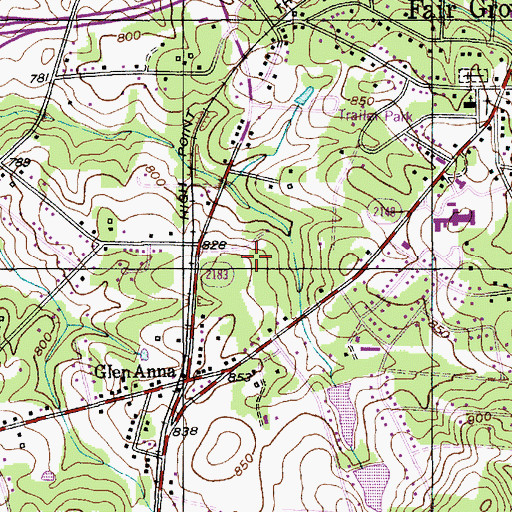Topographic Map of Childers Airport (historical), NC