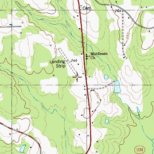 Topographic Map of JW Stone Airport, NC