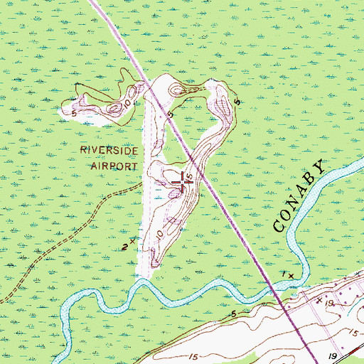 Topographic Map of Riverside Airport (historical), NC