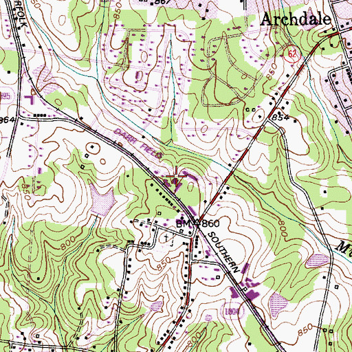 Topographic Map of Darr Field, NC