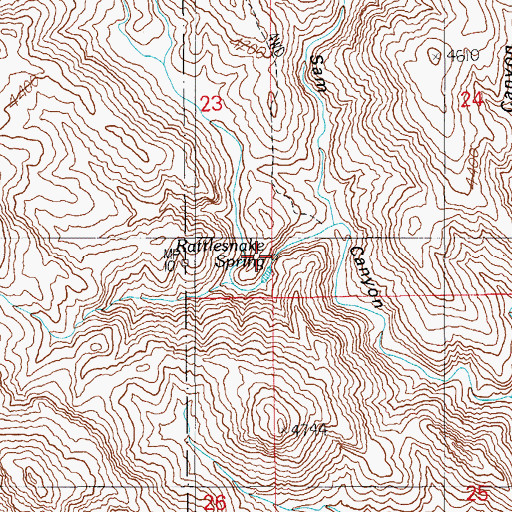 Topographic Map of Rattlesnake Spring, AZ