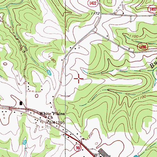 Topographic Map of Gryder-Teague Airport, NC