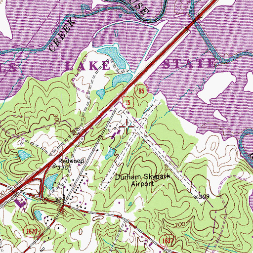 Topographic Map of Lake Ridge Aero Park, NC