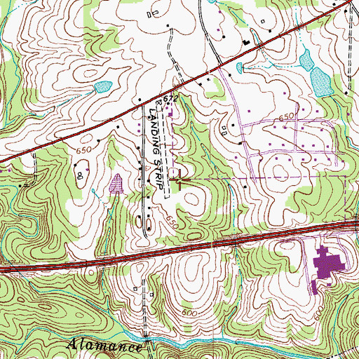 Topographic Map of Clayton Airpark (historical), NC