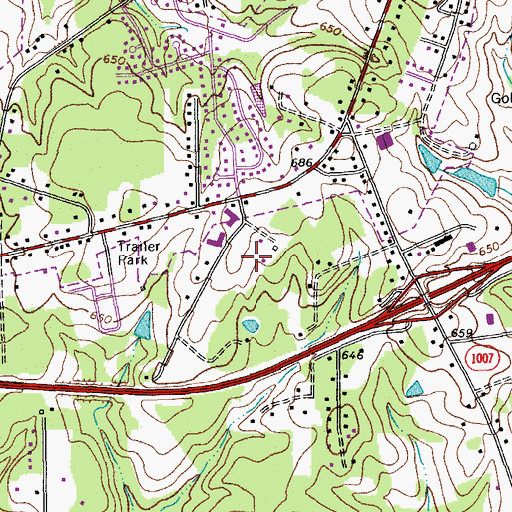 Topographic Map of Hurdle Field, NC