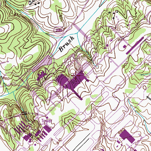 Topographic Map of Piedmont Triad International Airport, NC