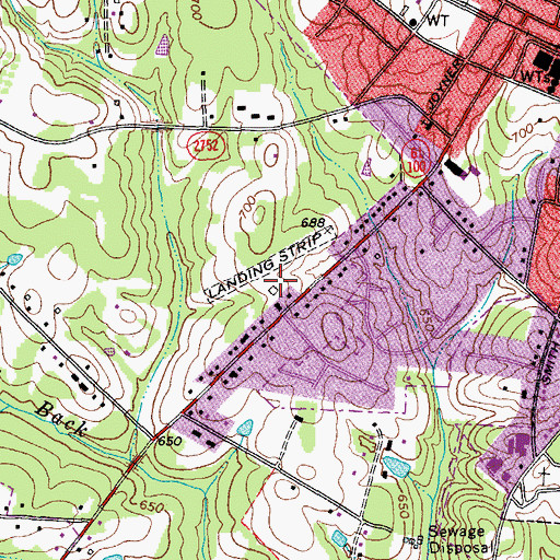 Topographic Map of McLean Brothers Airport, NC