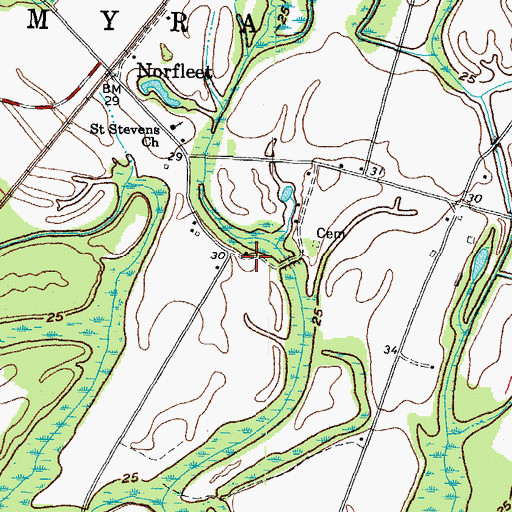 Topographic Map of Ventosa Plantation Airport, NC