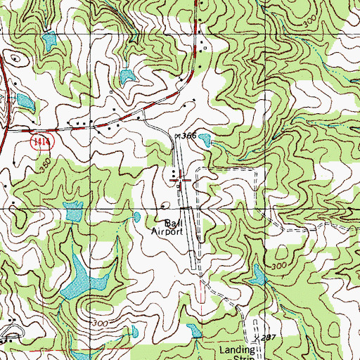 Topographic Map of Ball Airport, NC