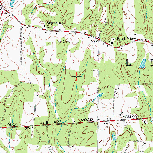 Topographic Map of Yadkin County Airport (historical), NC