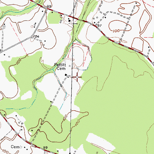 Topographic Map of Dunroamin Farms Airport, NC