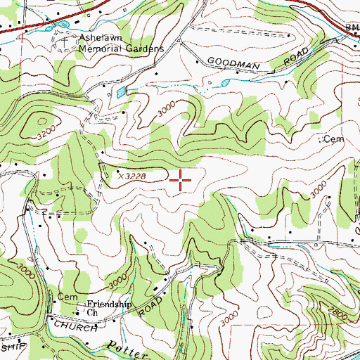 Topographic Map of Ashe County Airport, NC