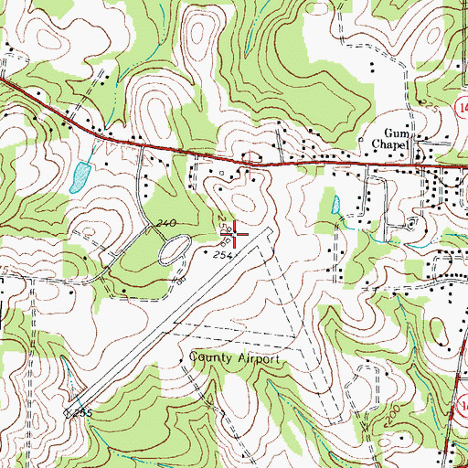Topographic Map of Halifax County Airport (historical), NC