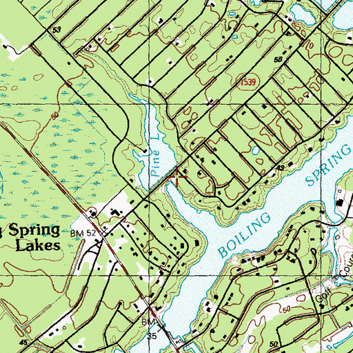 Topographic Map of Pine Lake Dam, NC
