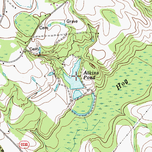 Topographic Map of Scarborough Lake Number One, NC