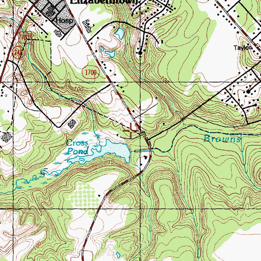 Topographic Map of Cross Pond Dam, NC