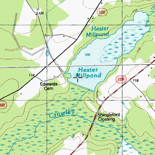 Topographic Map of Hester Millpond Dam, NC