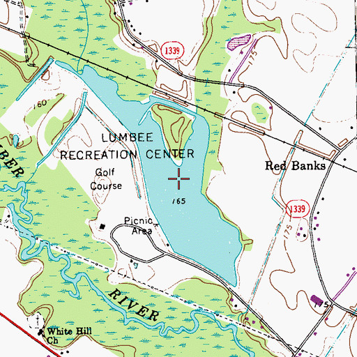 Topographic Map of Country Club Lake, NC