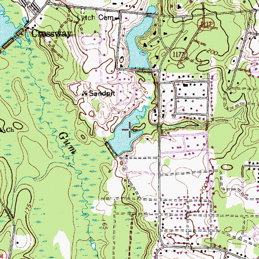 Topographic Map of Blue Pond, NC