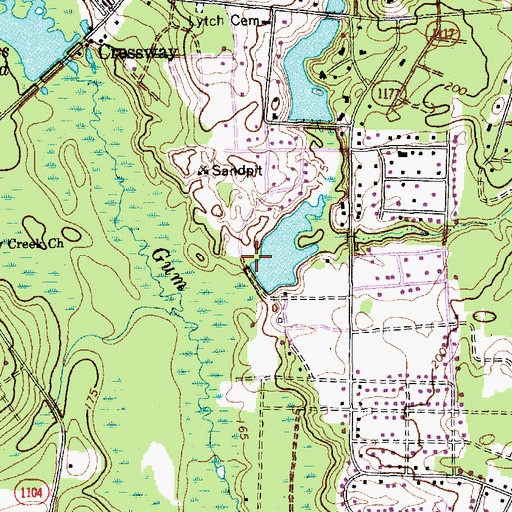Topographic Map of Blue Pond Dam, NC
