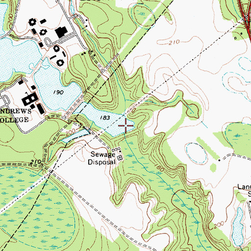 Topographic Map of Saint Andrews College Lake Dam, NC