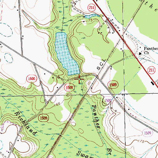 Topographic Map of Buie Pond Dam Small, NC