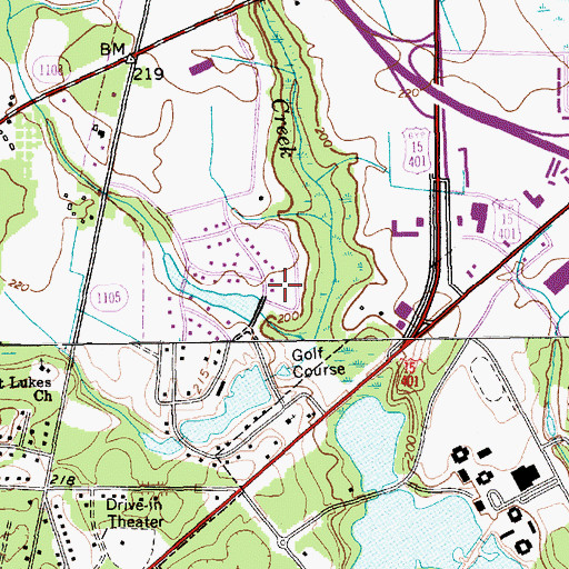 Topographic Map of Jones Pond Dam, NC