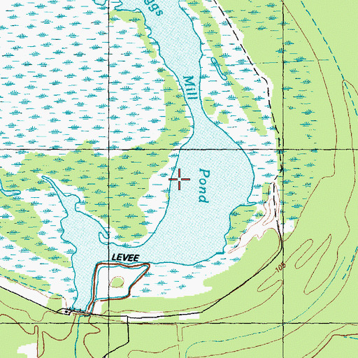 Topographic Map of Horseshoe Lake Dam, NC