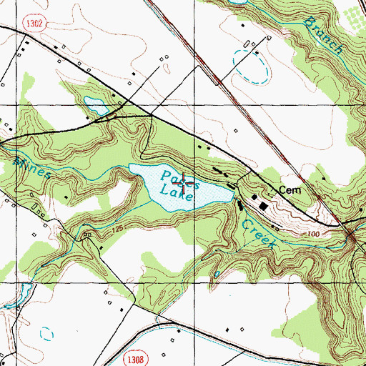 Topographic Map of Pages Lake, NC