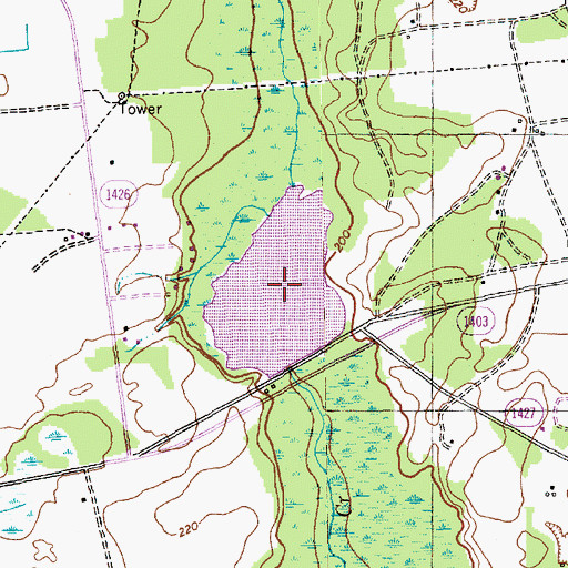 Topographic Map of Lees Mill Pond, NC