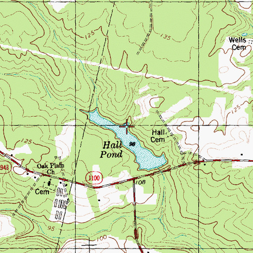 Topographic Map of Halls Pond Dam, NC