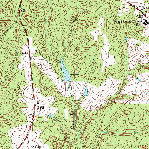 Topographic Map of Concordia Farms Lake Dam, NC