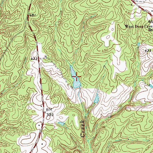 Topographic Map of Concordia Farms Lake, NC